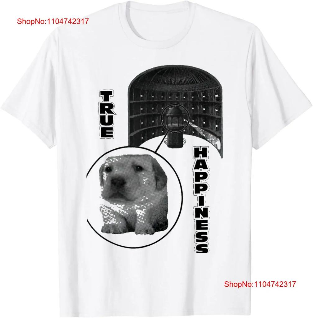 True Happiness Panopticons Funny T Shirt vintage Washed Comfortable Versatile Slightly graphic streetwear homme Breathable