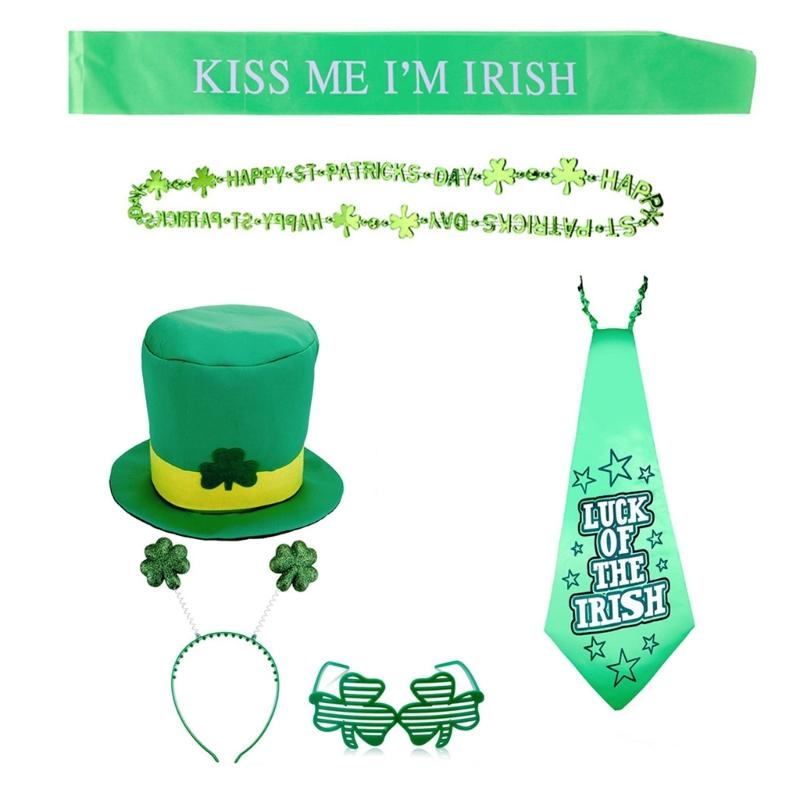 Saint Patrick Day Costume Accessories Lucky Neck Tie Patricks Day Glasses Saint Patrick's Day Decoration Party Supplies