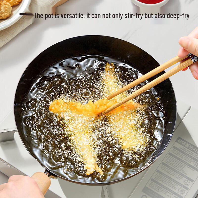 COOKER KING Yuandudu 28cm Non-Coated Iron Stir-Fry Wok
