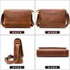 Real Cowhide Crazy Horse Leather Men's Bag Casual Crossbody Retro Fashion Top Layer Shoulder