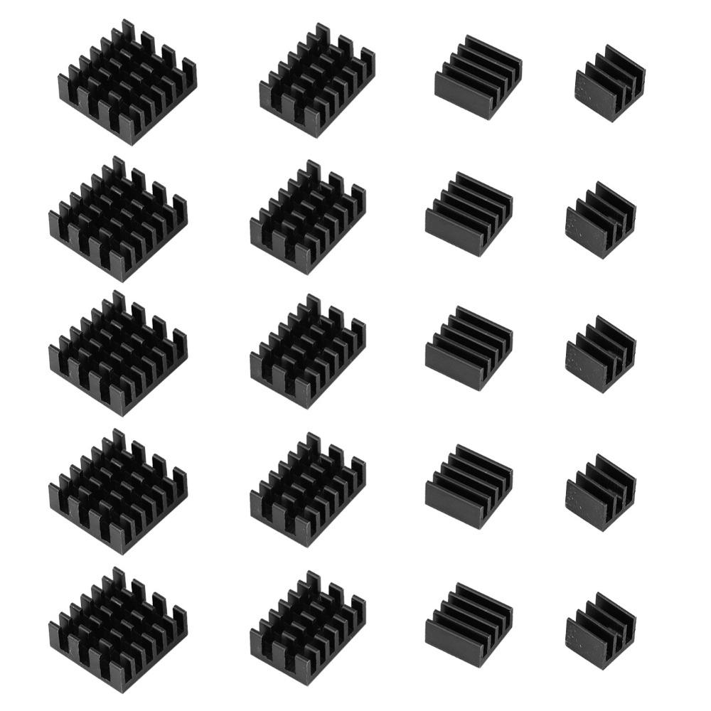 

5Set/20Pcs with Adhesive Heat Sink for Raspberry Pi Black Heat Sink Computer Cooling 5Set/20Pcs
