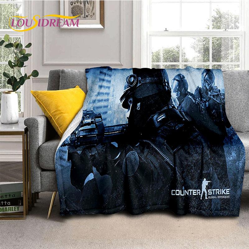 CS GO, Counter Strike Hra Hráč Měkké Flanelové Deky, Deku na Přikrytí Pohodlná Deka na Piknik Postele Pohovku Domov Ložnice Dárky