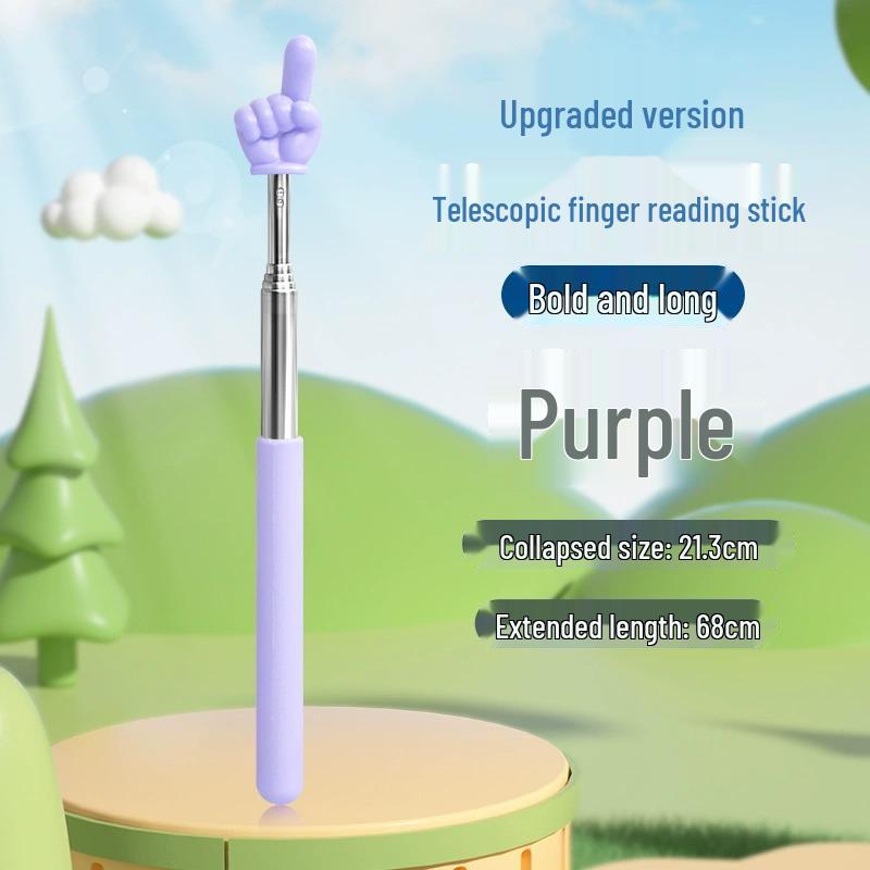 Retractable Teaching Pointer - Classroom Finger Pointer for Reading and Recognition