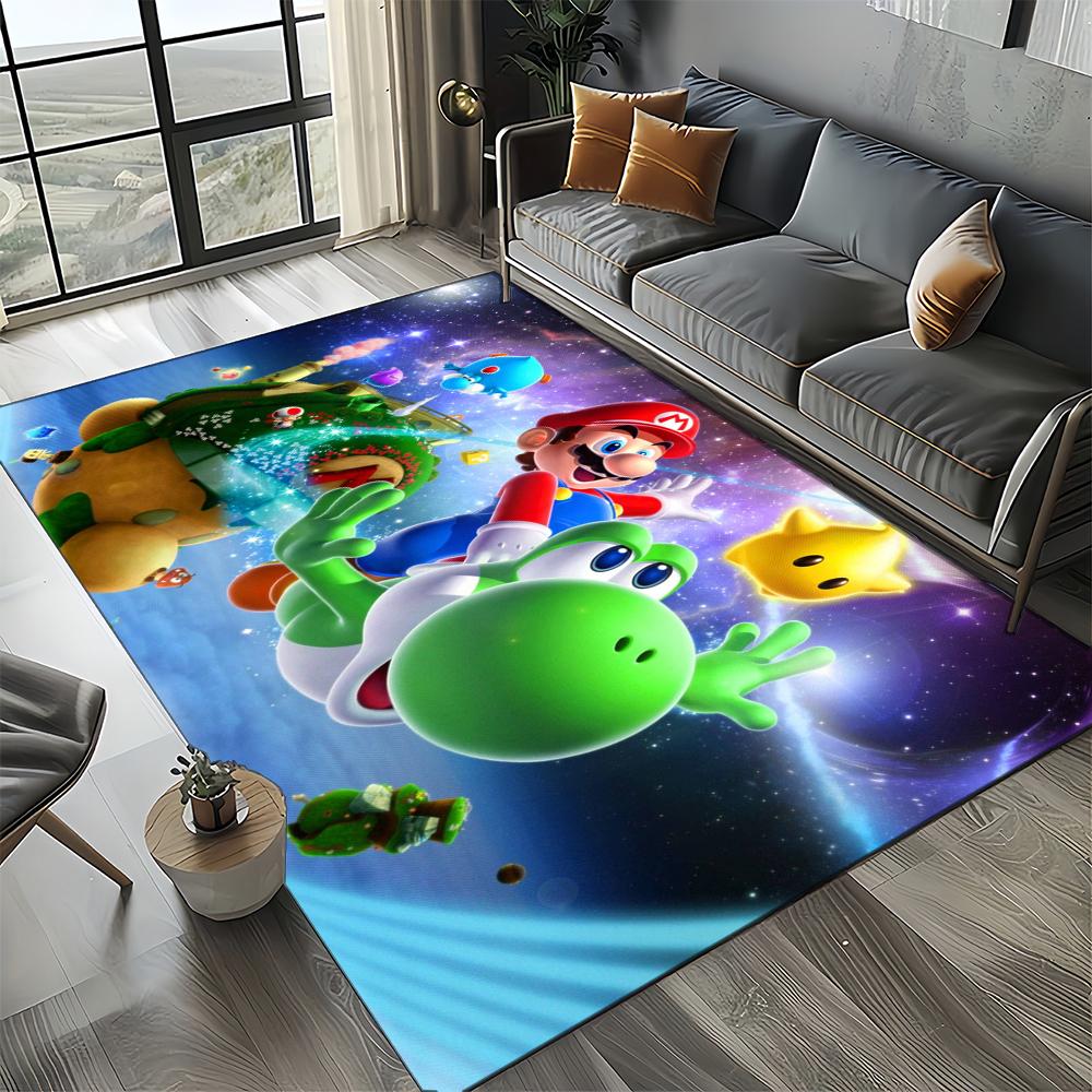 Retro Mario Cartoon Area Rug,Carpet Rug for Home Living Room Bedroom Sofa Doormat Decor,Kids Play Floor Mat
