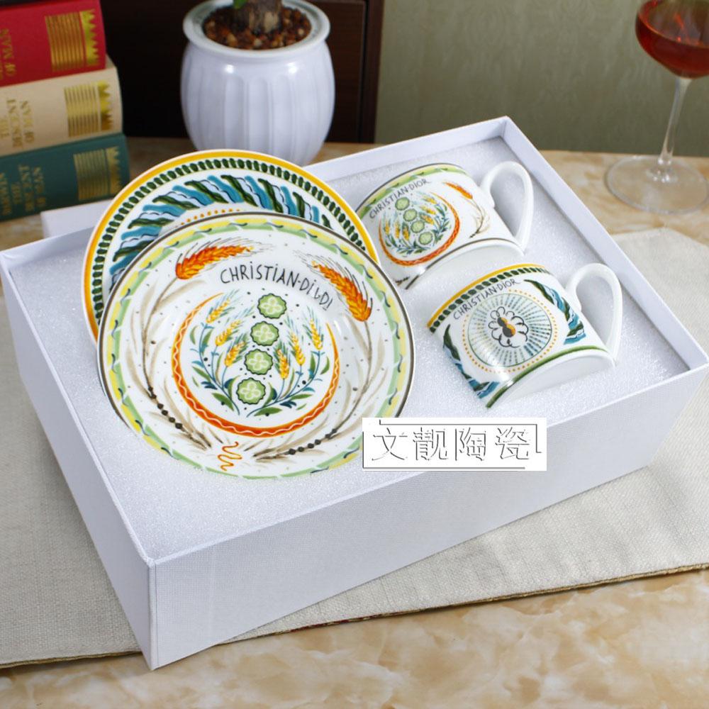 European Ceramic New Creative Light Luxury Bone China Western Plate Set Afternoon Tea High-quality Coffee Cup Gift Mug Set