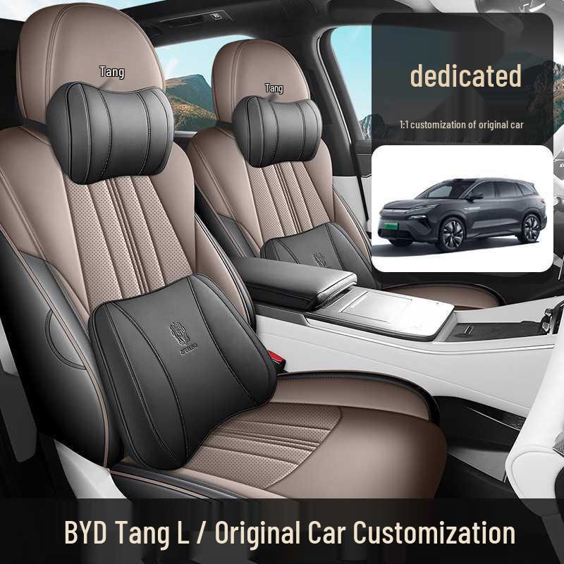 BYD Tang L Full Coverage DMI/EV Seat Covers - Breathable Perforated Cushions for All Seasons