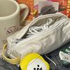 Cream Color Pencil Case Cosmetic Bag Stationery Storage Bag Aesthetic Pencil Bags  for Girls
