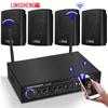 Lingsheng Wireless Bluetooth Amplifier with 4 Wall Speakers CN Plug (adapter Included) (CN Version)