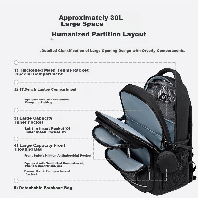 JD Jingzao MAX High Capacity Middle and High School Student Backpack Spine Protection Load Reduction