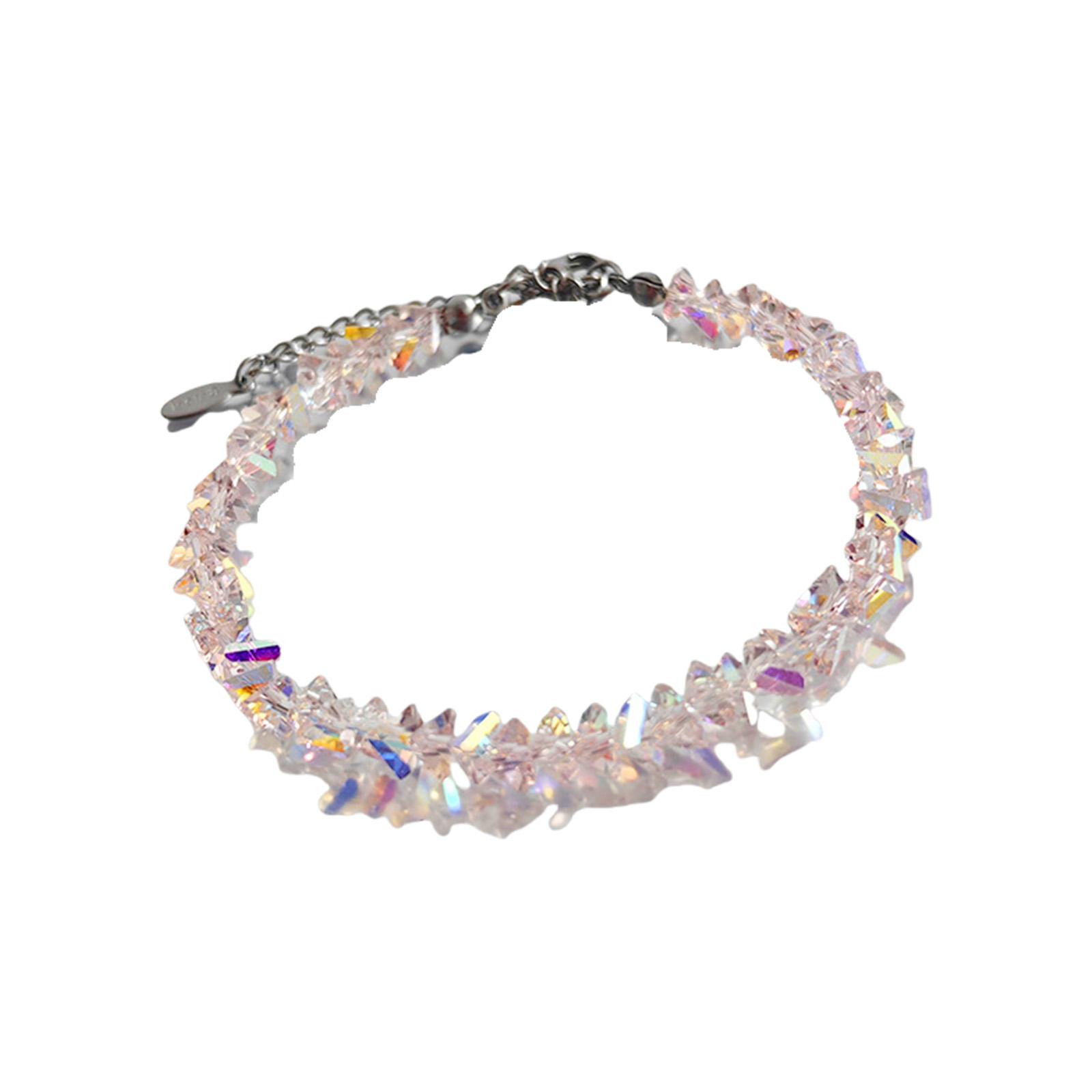 

Многогранное ожерелье-браслет из хрустального стекла, ослепительный блеск, универсальный стильный аксессуар для талии на любой случай 2 розовый