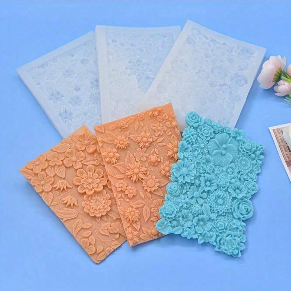 Flower Platter Silicone Mold 3D Fondant Mold for DIY Candy Desserts Gummy Handmade Soap Aromatherapy Candle Plaster Polymer Clay