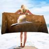 White Crane Print Beach Towel,Extra Large Pool Swim Travel Soft Towels Blanket Bulk Camping Cruise Lounge Chair Cover Gift