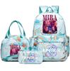 3Pcs/set Anime Demon Hunters Printed Backpack Handbag Pencil Case for Teenager Student Bookbag Schoolbag Women Large Capacity Waterproof Bag