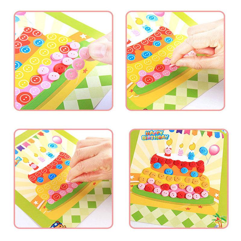 5/10pcs Children Button Stickers Handmade DIY Toys Student Art Class Painting Craft Kids Early Educational Game Gifts TMZ
