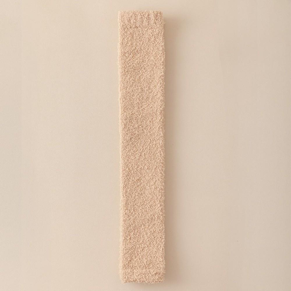 New Thick Long Tube Socks Over Knee Coral Fleece Knee Sleeves Comfortable Warm Leg Pads Autumn Winter