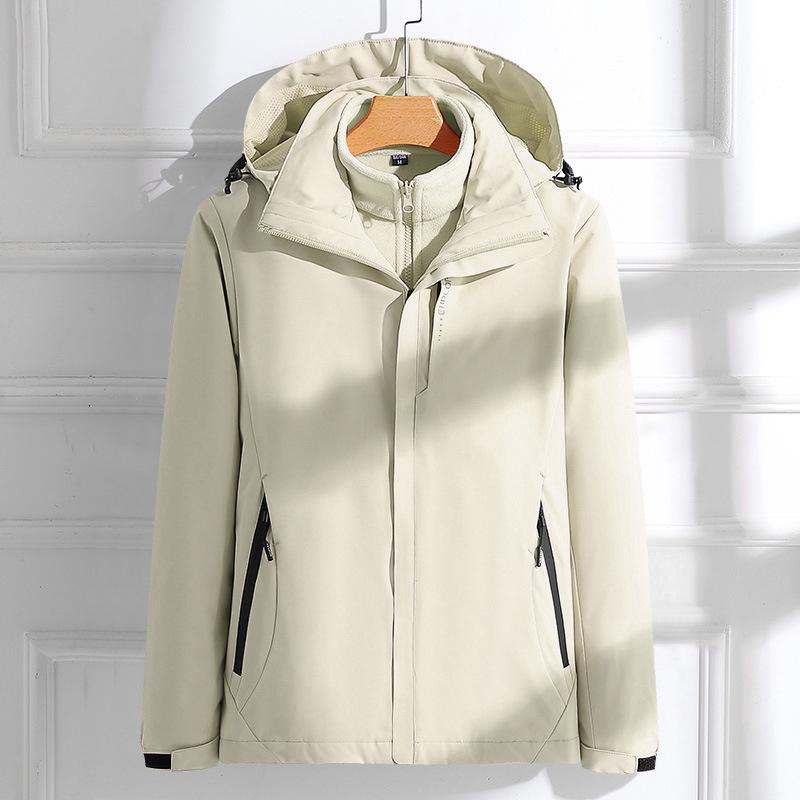 Women s Three-in-One Ski Jacket: Detachable Fleece Lined, Windproof, Waterproof, and Warm for Autumn and Winter. 5XL Men 100-110kg