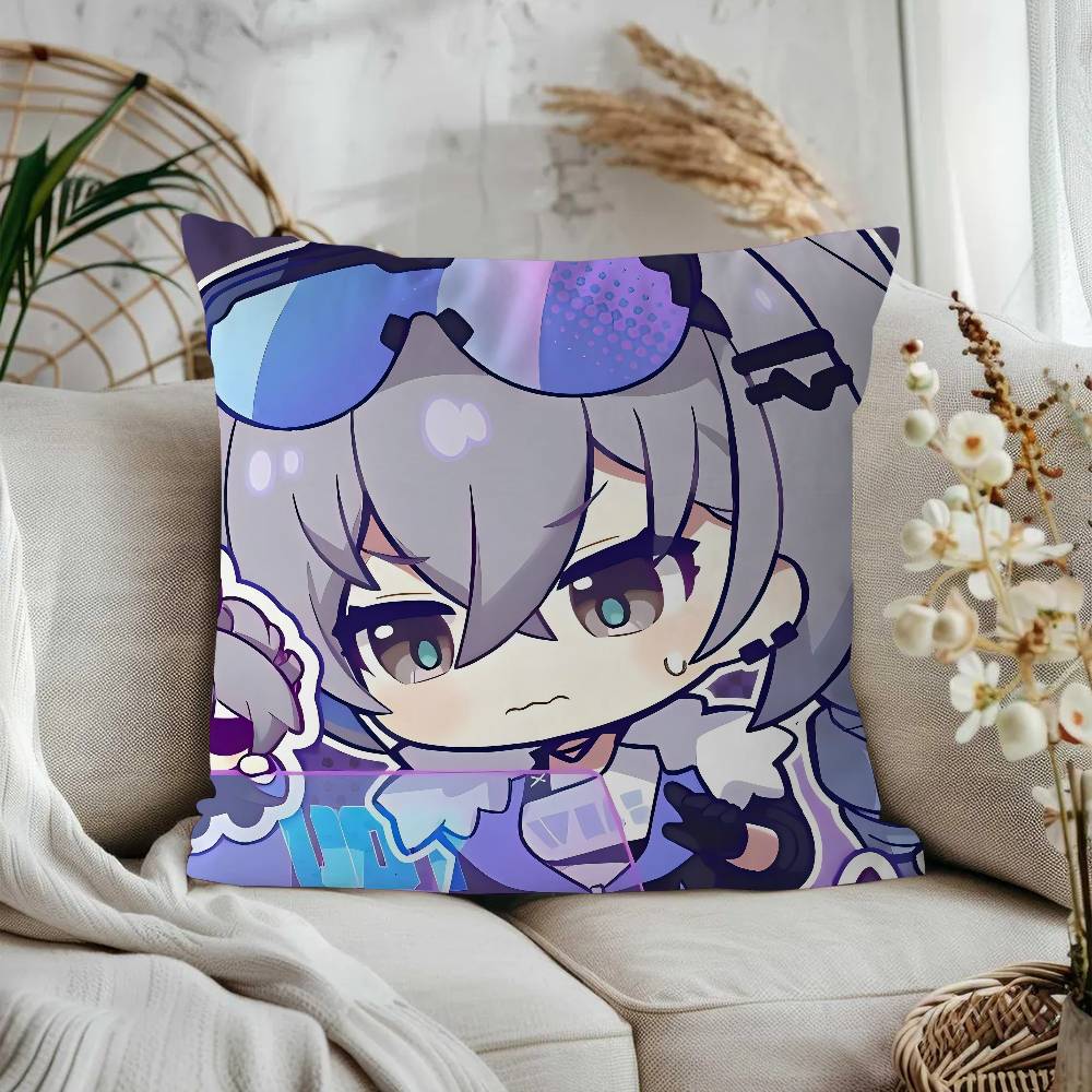 GAME Characters Silver Wolf Cushion Cover Car Throw Pillow Case For Sofa Car Christmas Gift 40x40cm 45x45cm