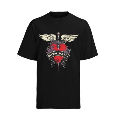 T-shirt Concert Rétro BON JOVI Chanteur Années 70 80 90 pour Femmes Hommes T-shirts Femmes Haut Coton Biologique S-XXXL