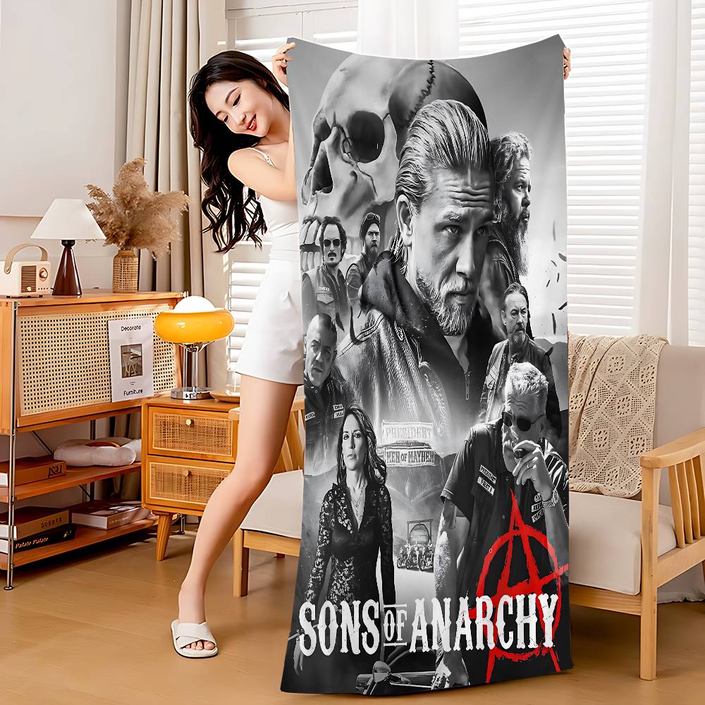 Classic Crime S-Sons Of A-Anarchy Beach Towel Colorful Bath Towels For Girl Microfiber Quick Dry Sand Yoga Spa Gym Pool