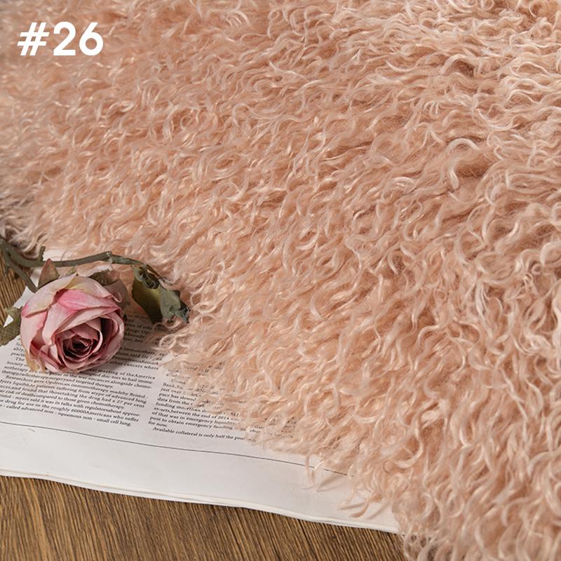 50*170cm High-grade 6cm Long Hair Cashmere Fabric Lamb Curly Imitation Tan Sheep Wool Plush Fabric DIY Clothing Dolls Cosplay