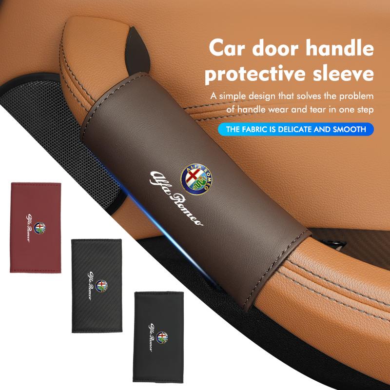 Car Door Inner Handle Protector Cover Handle Gloves Accessories For Alfa Romeo 159 Giulietta 156 147 Giulia Mito GT Stelvio