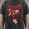 Guts Berserk Splatter Mineral Washed Graphic Shirt | Heavyweight Oversized Tee | Vintage Streetwear
