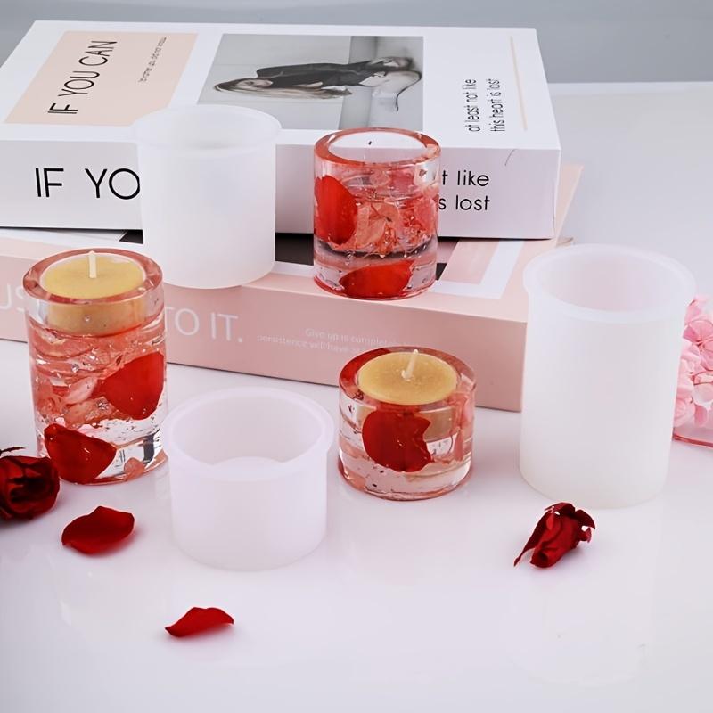 Kerzenhalter Harzformen, Set aus 3 zylindrischen Kerzenständer Epoxidguss Silikonformen für Epoxidharz Kristall Votivkerzenhalter Hochzeitsfeier