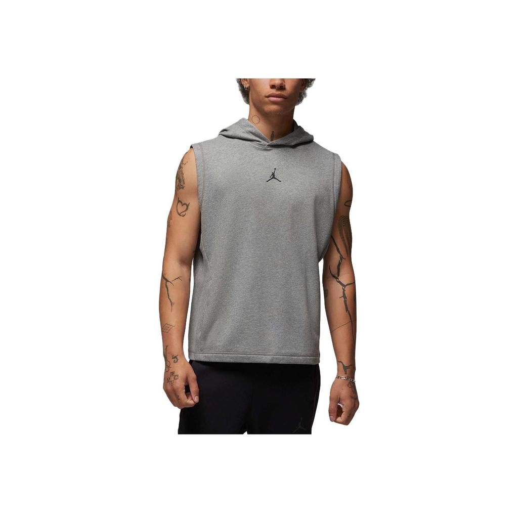 Jordan Pánské topy Pletená vesta s kapucí a logem, rychleschnoucí, bez rukávů, karbonově šedá DZ0572-091