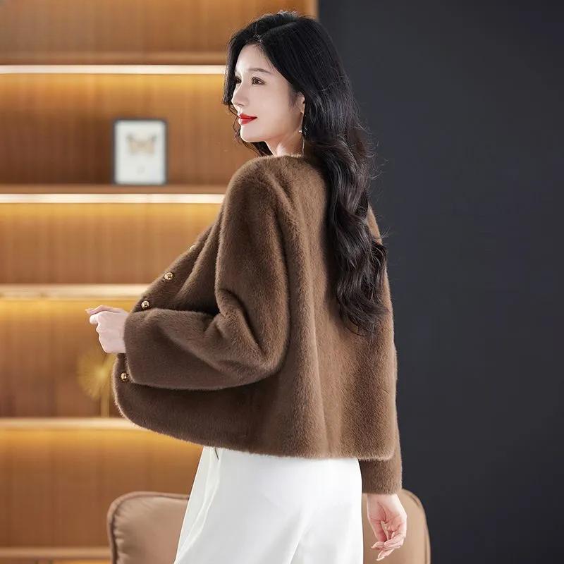 Autumn and Winter Thickened Short Jacket Women's High-end Warm Fur Jacket