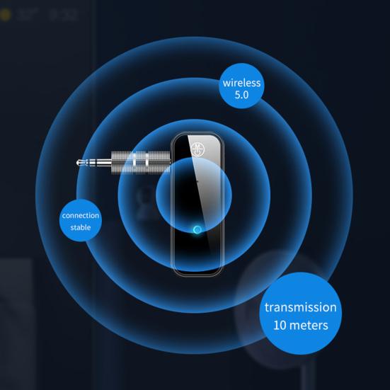 C28 Bluetooth-compatible 5.0 Transmitter Receiver 2 In 1 Adapter with 3.5mm Port for Car TV