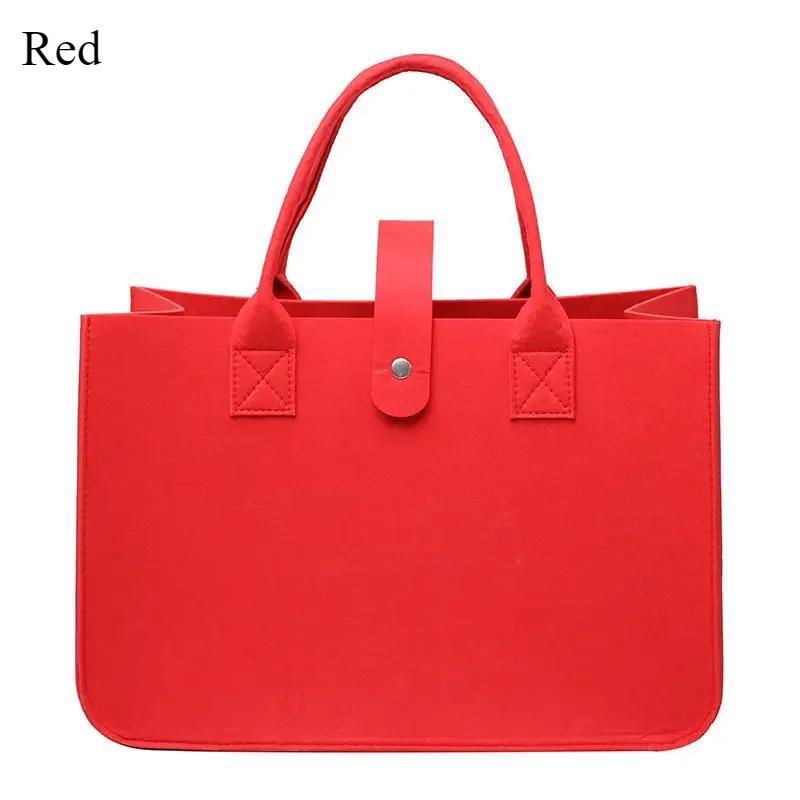 Женская сумка из фетра, сумка для покупок, простая и удобная сумка для хранения, однотонная модная роскошная подарочная декоративная сумка 32*25*15cm