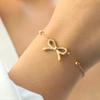 Stainless Steel Bowknot Bracelet for Women Vintage Gold Silver Color Snake Chain Bracelet Simple Fashion Jewelry Girls Gift