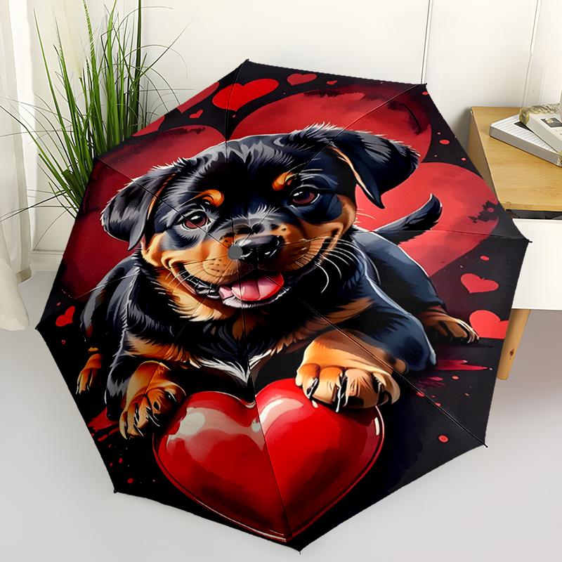 1PC Cute Puppy Dog Folding Umbrella Fashion Auto-Open Design 8 Iron Ribs Plastic Handle Foldable Sunshade Perfect Christmas Gift
