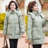Large Size Warm Down Jacket for Women Mid Length Winter Thickened Coats for Mother Middle Aged and Elderly