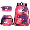 Large capacity schoolbag with shoulder strap; student three-piece pencil case set