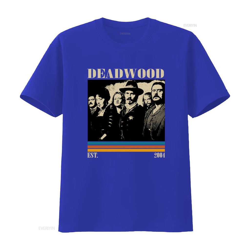 Vintage Retro Deadwood Western TV Show Classic Characters Print Casual T Shirt vintage Washed fashion Unisex