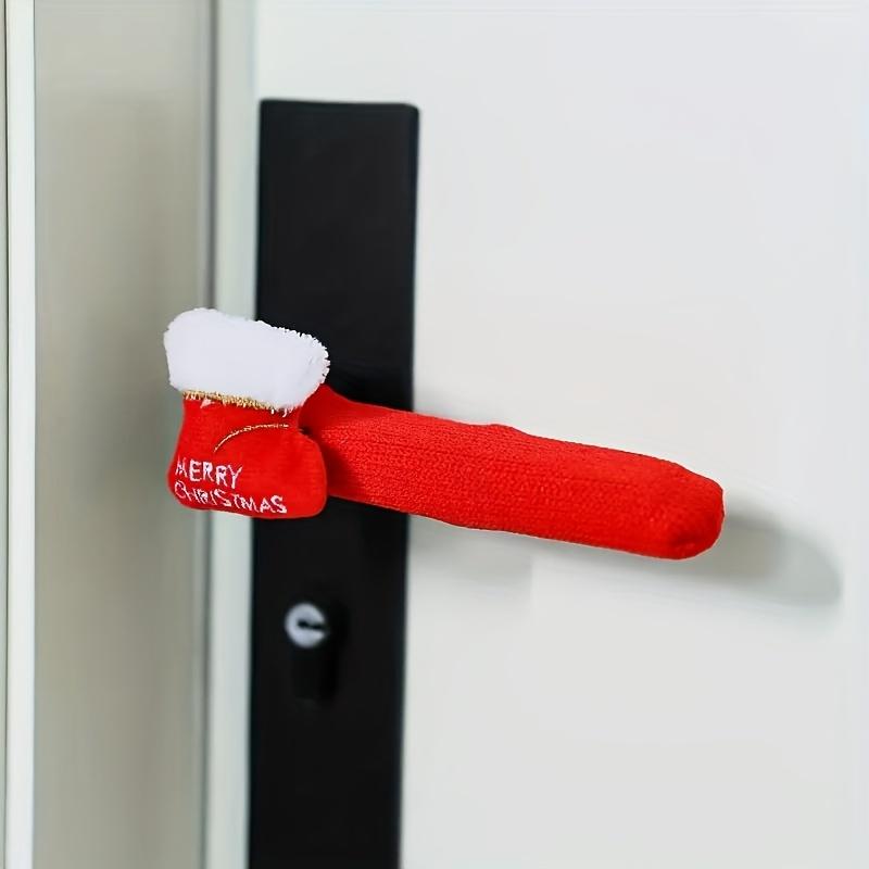 

1pcs Santa Claus Door Handle Decoration Christmas Day Decoration Gloves Christmas Tree Decoration Room Protective Cover Home