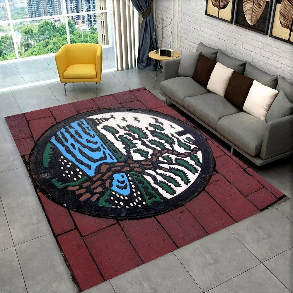 

3D-мистецька кришка люка Міський килимок, килимок для дому, вітальні, спальні, дивана, кухонного декору, дитячий нековзкий килимок для підлоги HD 40x60cm(15x23in)