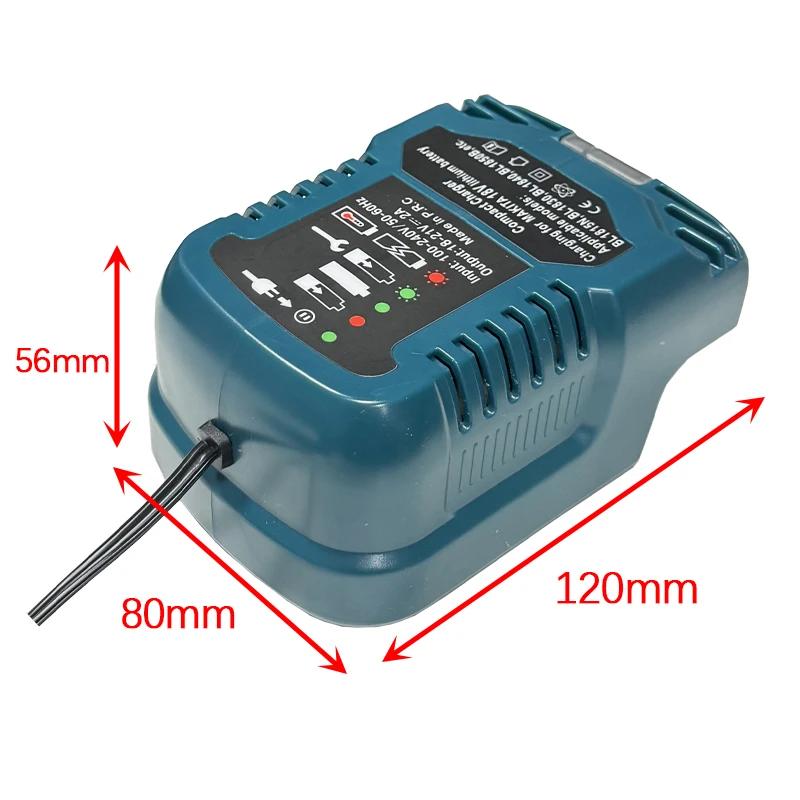 12V/24V 100-240V Li-ion Battery Mini Compact Car Charger for Makita 18V Lithium Ion Battery BL1860 BL1830 Replacement for DC18RC