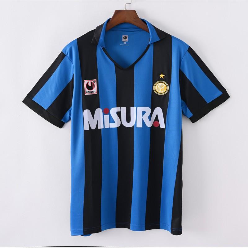 Camiseta de Aficionado Retro del Inter de Milán Camiseta de Fútbol Clásica Edición Vintage de la Plantilla Uniforme de Fútbol para Hombre