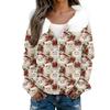 Women's Fashion Casual Sweater Zipper Print Cardigan Plush Hooded Jacket