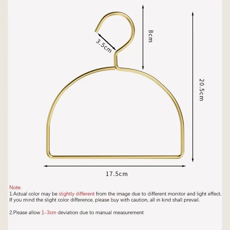 5PCS Gold Metal Half Round Scarf Hangers Pet Clothes Rack Storage Hanger for Pants Towel Tie,Closet Organizer for Adult Kids