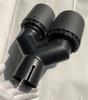 Pair Universal  Three Layers  63mm Inlet 89mm Outlet 100% Real Carbon Fiber Car SUV Dual Exhaust Pipe Tail Muffler Tip Plating Black