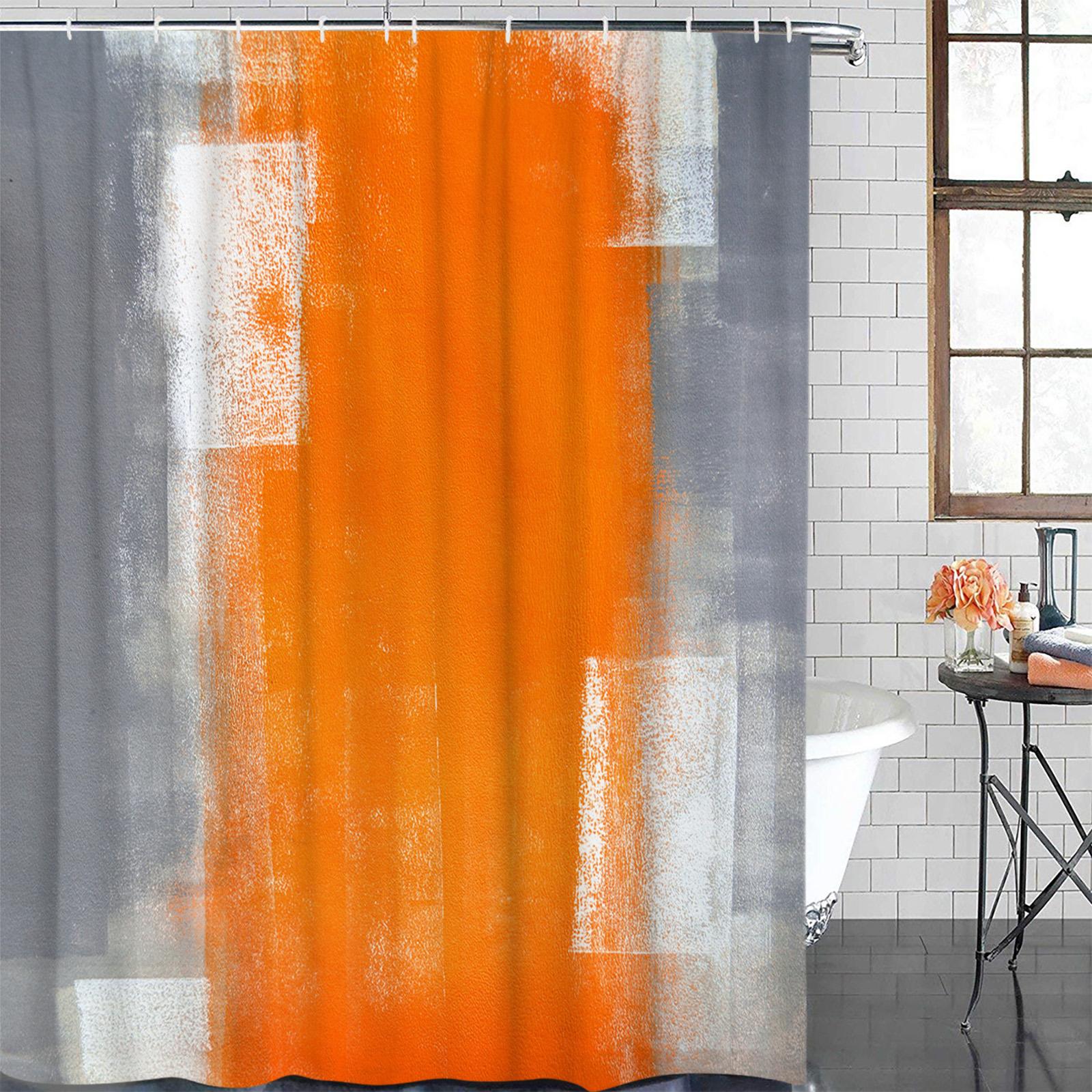 

Помаранчевий трикутник геометрія помаранчевий водонепроникний декор ванної кімнати штора для душу з гачком штори для ванни аксесуари для ванної кімнати 120Wx180H CM