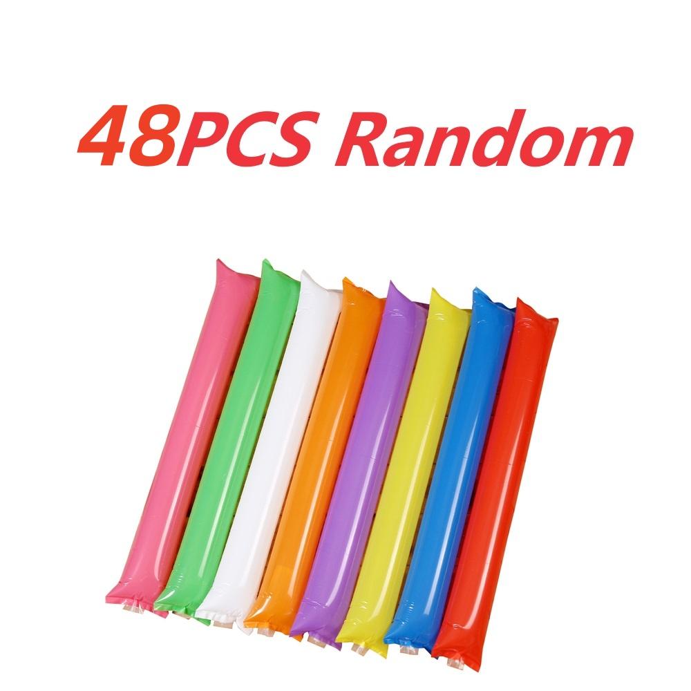 24/48Pcs Color Inflatable Rod Team Spirit Cheerleading Stadium Noise Manufacturing Gas Pole Inflatable Party Sports Cheer