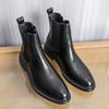 Autumn Winter Warm New Designer Leather Boots for Men Solid Color Fashion Casual Chelsea Boots Male Big Size Platform Shoes Man
