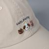 Korean Cute Dog Embroidery Baseball Cap Women Summer Casual Curved Brim Soft Top Pure Cotton Sun Baseball Cap