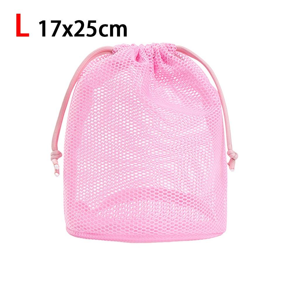 New Dopamine Color Cosmetic Bag Mesh Drawstring Storage Bag Breathable Large Capacity Lazy Toiletries Bag