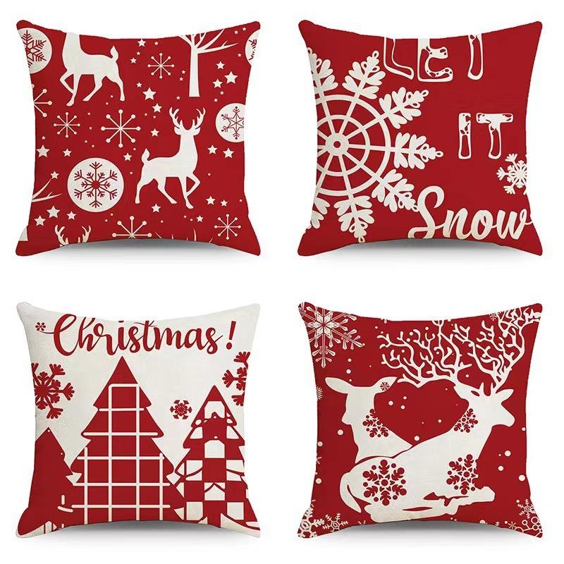 New Christmas Pillow 4 Combination Picture Pillow Cushion Pillowcase Home Office Pillowcase