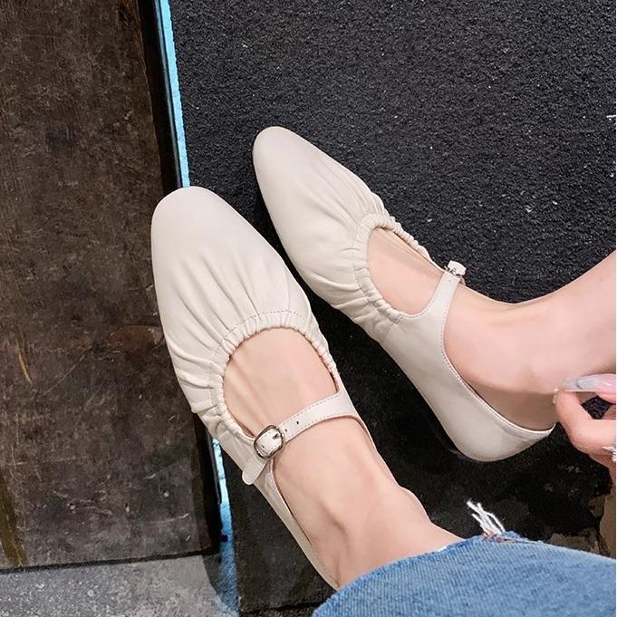 Grape Mom Fashion Huizhou Women's Shoes Folded Silver Single Shoes Women's Low Heel Korean Edition Single Shoes 20254 Spring Women's Shoes
